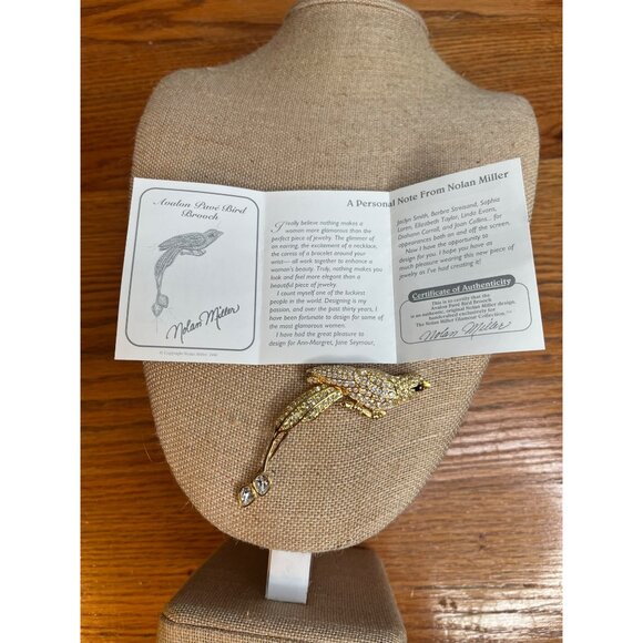 NOLAN MILLER Avalon Bird Of Paradise Brooch Diamanté Crystal Jewelry Present Bir - Picture 10 of 12